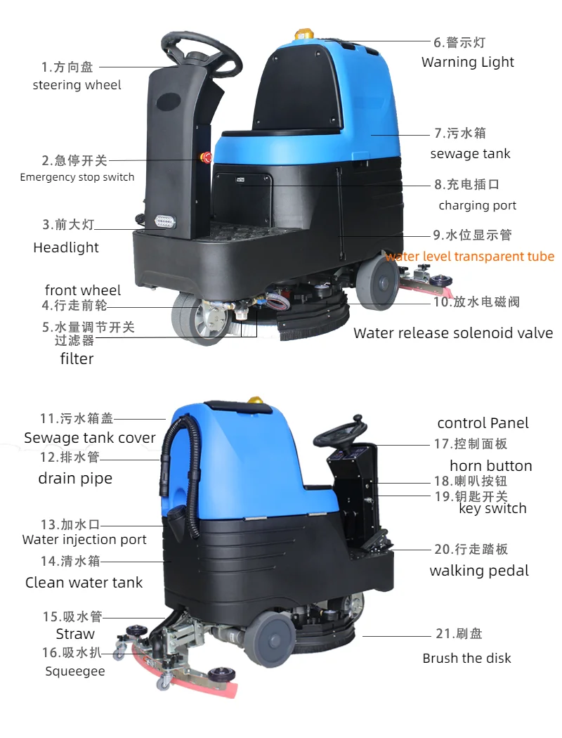 Ride-on Floor ScrubberSmall Sloor Scrubbing And Waxing Machine Floor Sweeper Industrial And Commercial Automatic Floor Scrubber