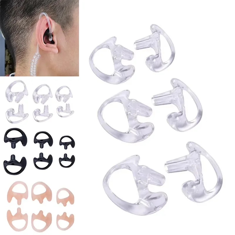 2PCS Soft Ear Molds 2-Way Radio Earmold Replacement Earpiece Inserts for Acoustic Coil Tube Audio Kits Headphone Accessories