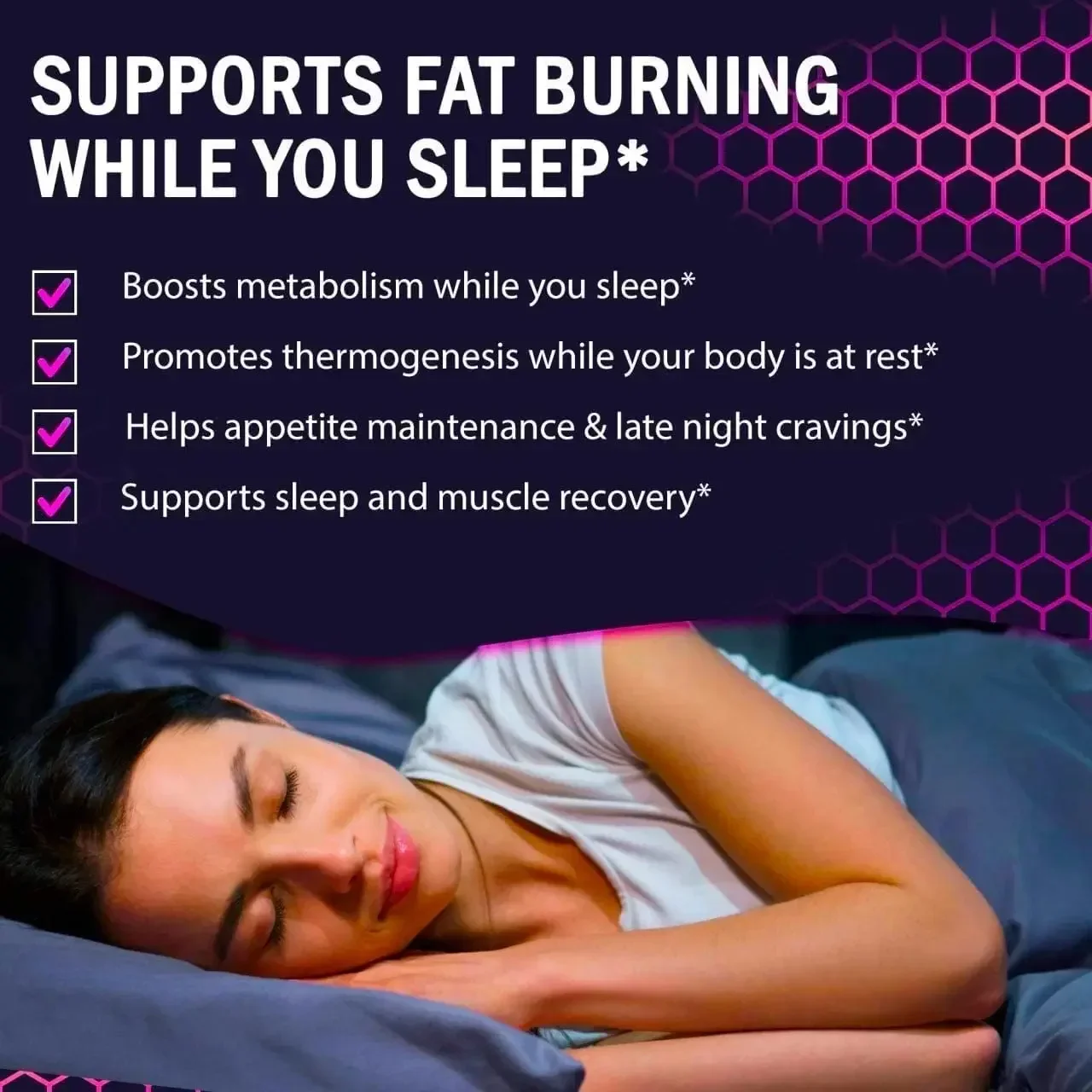 Nighttime weight loss Gummies - Muscle Recovery, Appetite Suppressant, Metabolism Booster, Relaxation & Restful Sleep Support - view 4