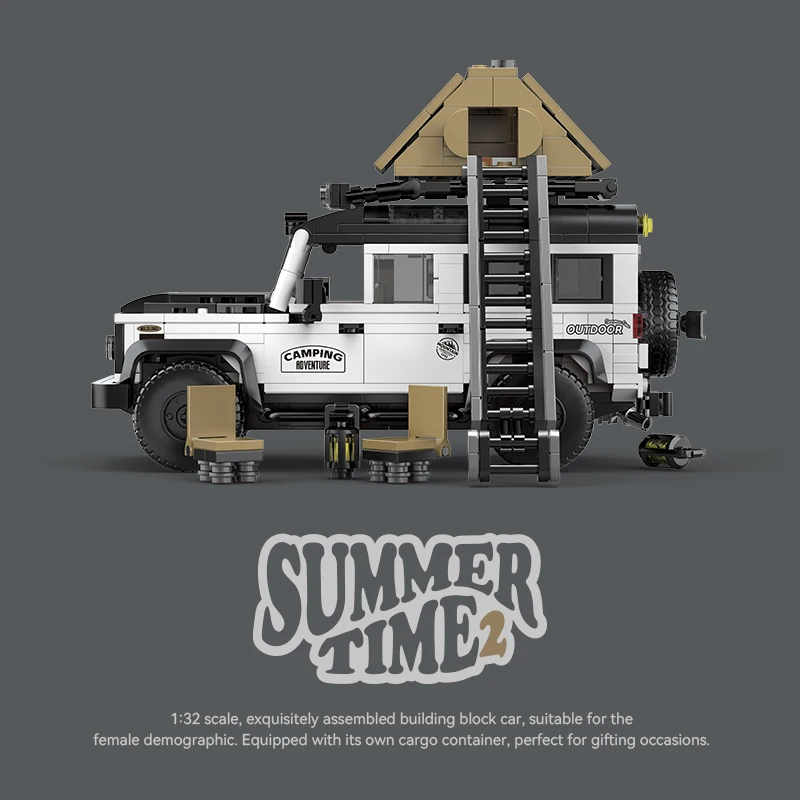 676PCS Tecnico di Campeggio Modello di Auto Building Blocks MOC Città Fuoristrada Camion Mattoni STEM Giocattoli per I Bambini Adulti Regali