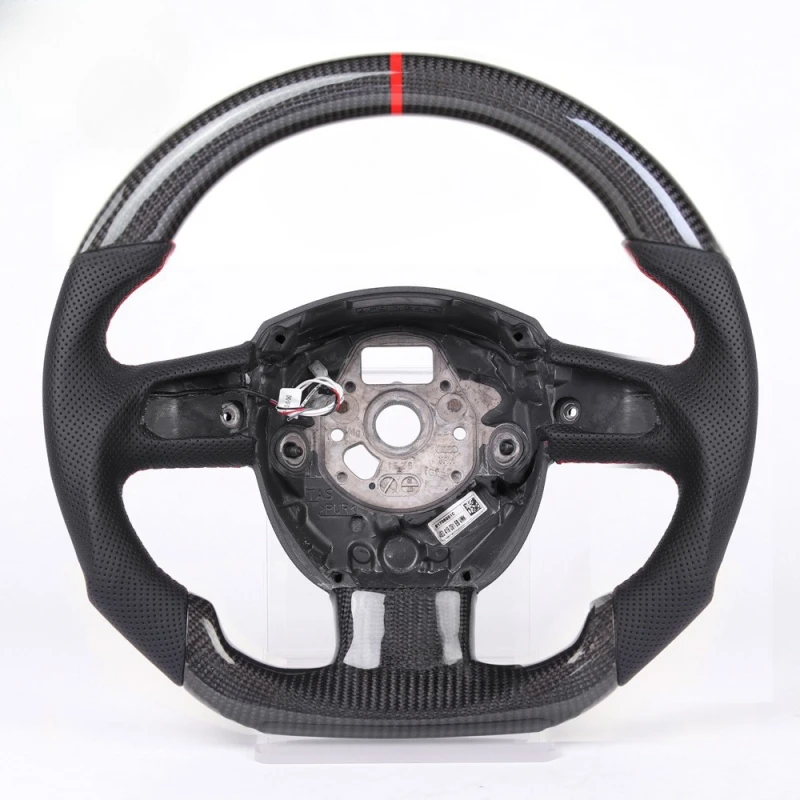 LED Carbon Fiber Steering Wheel For Audi B8 A4 S4 A5 S5 RS5 2009-2012 Perforated Leather Car Steering Wheel Car Accessories