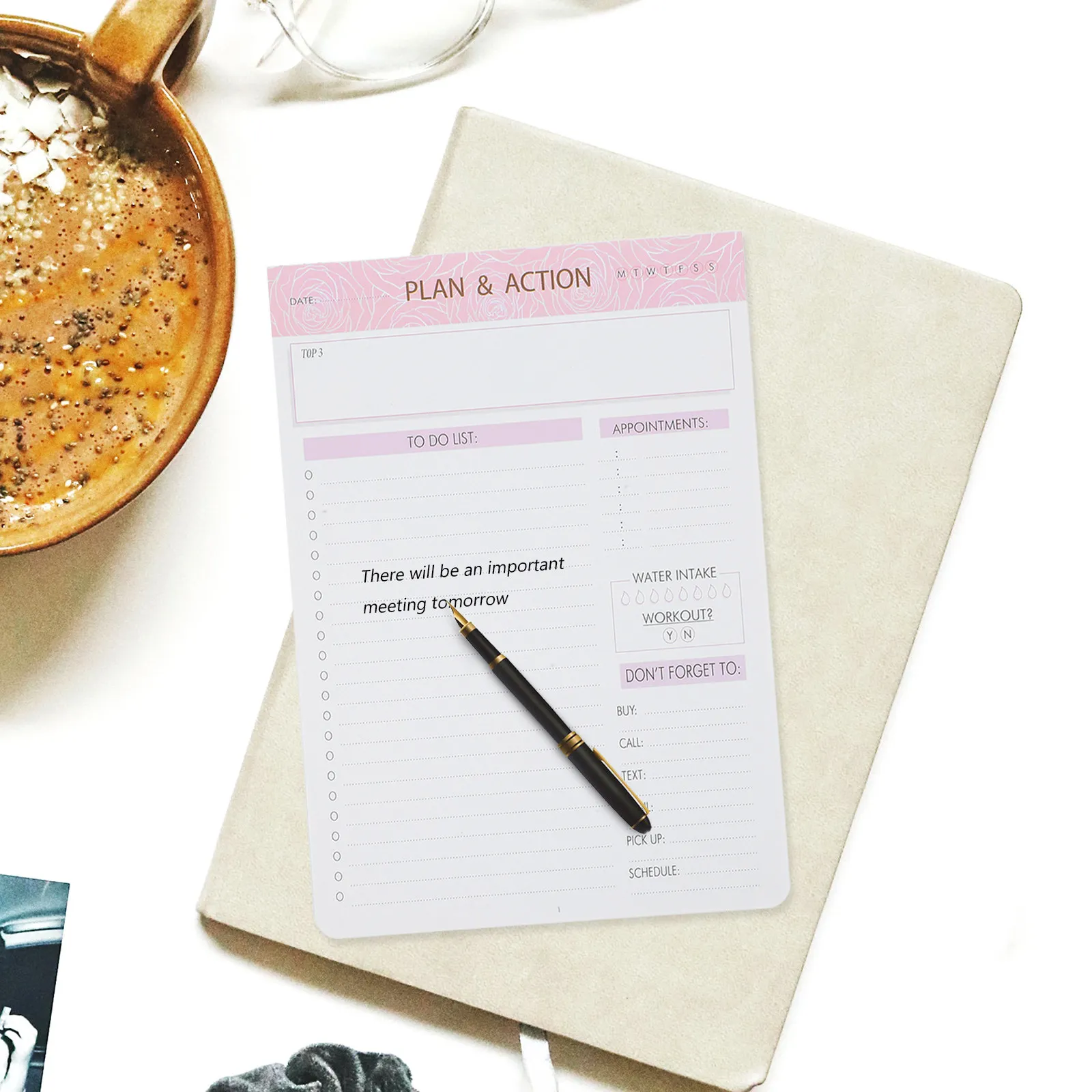 

Compact Daily Planner Notepad Fine Workmanship Multi-Function Memo Pad for Scheduling Ideas Drawing Office School Home