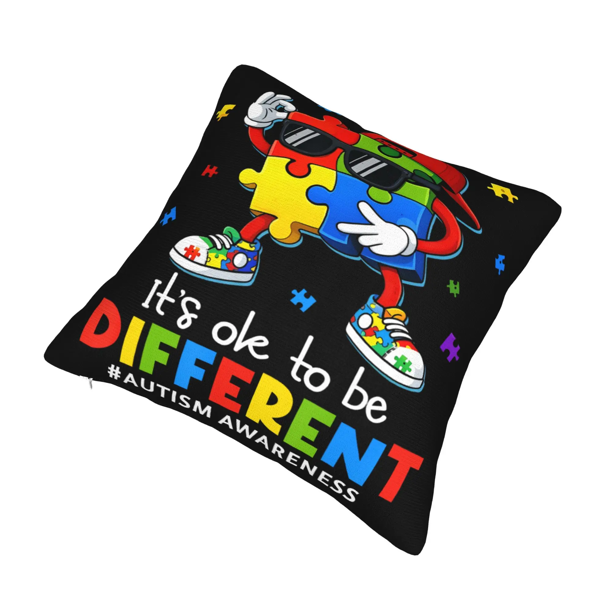 Dabbing Puzzle Autism Awareness Pillow Cover Merch Printed Cushion Cover Gift  Pillow Case Cover Car Multi Size