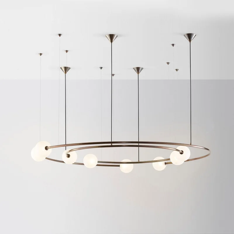 

Postmodern Creative Minimalist Dining Room Chandeliers Art Round Ring Lighting LED Lamp for Bedroom Living Suspension Luminaire