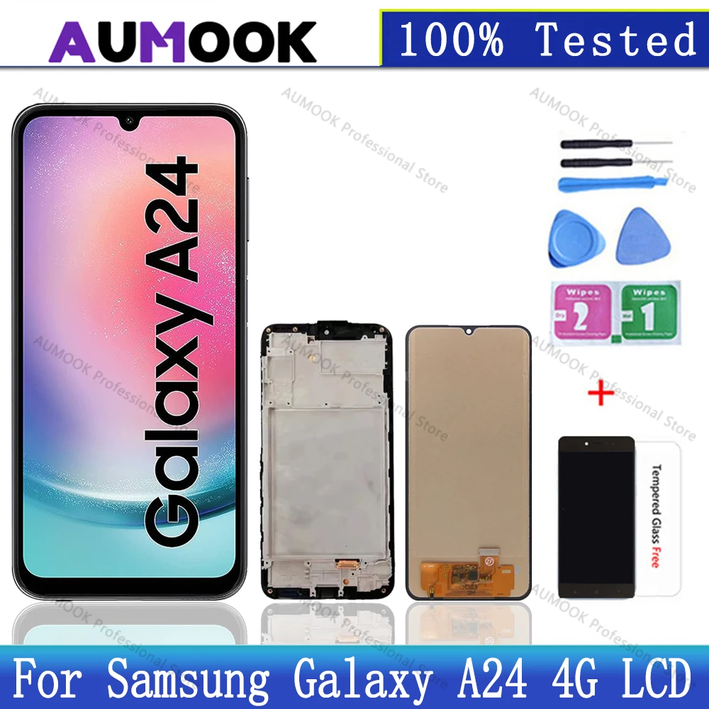 AMOLED For Samsung A24 A245 LCD Display Touch Screen Assembly Digitizer For Samsung A24 4G LCD A245F A245M A245N Display