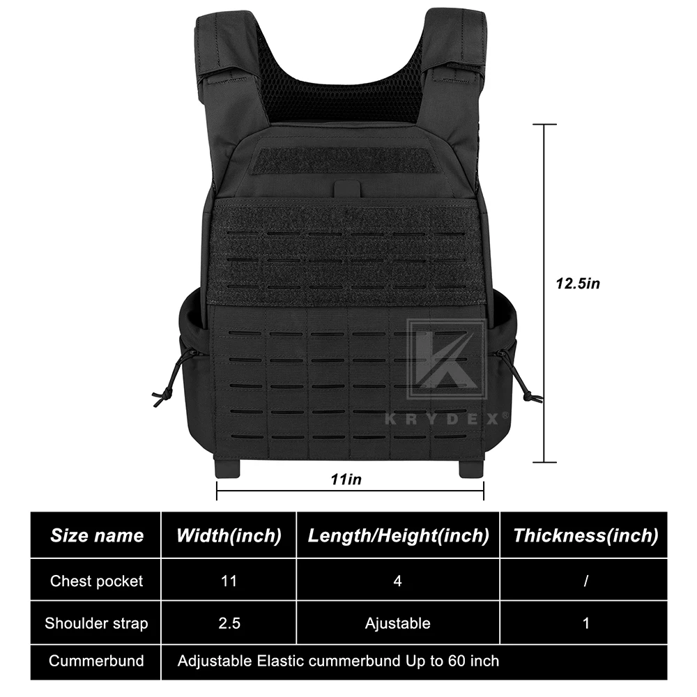 KRYDEX Tactical Training Vest Strength Weighted MOLLE Plate Carrier Adjustable Shoulder Straps Outdoor Sport Men Vest - view 6