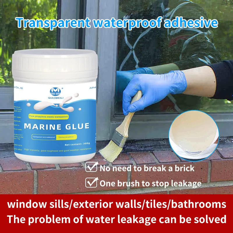 300g Transparent Waterproofing Adhesive Without Smashing Brick Waterproof Coating Wall Roof Cracks Leakage Repair Adhesive