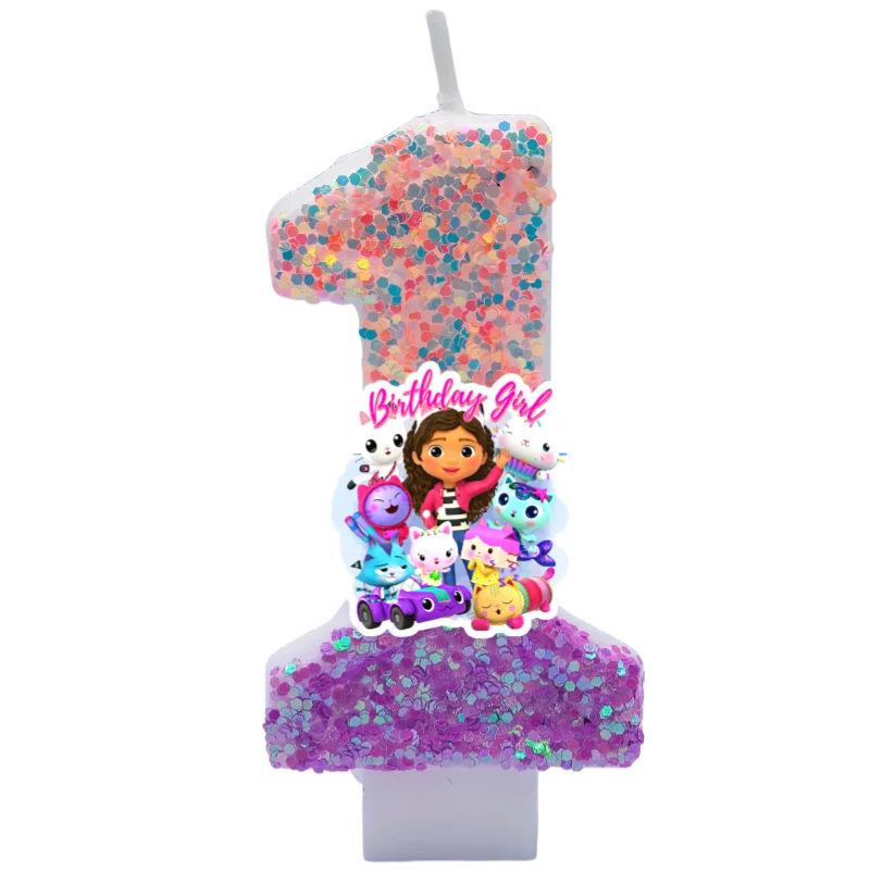 Niedliche Gabbys Dollhouse Nummer 0-9 Anime 3D-Kerze Kindergeburtstag Party Geburtstagstortenkerzen Babyparty Geschenke – Detail 1