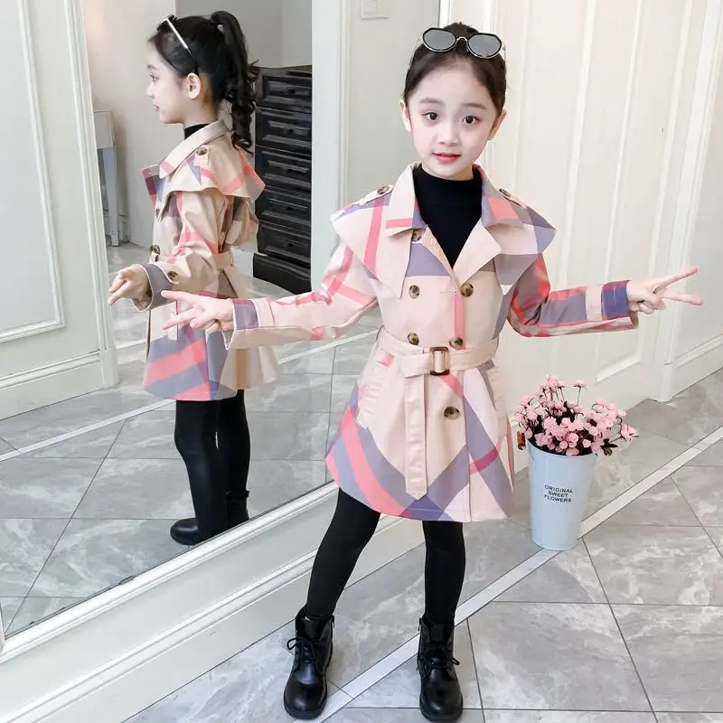 معطف واق من المطر منقوش جديد للأطفال لعام 2025 للفتيات الصغيرات لربيع وخريف مبطن بالقطن معطف سميك على الطراز الكوري أنيق للأطفال #3