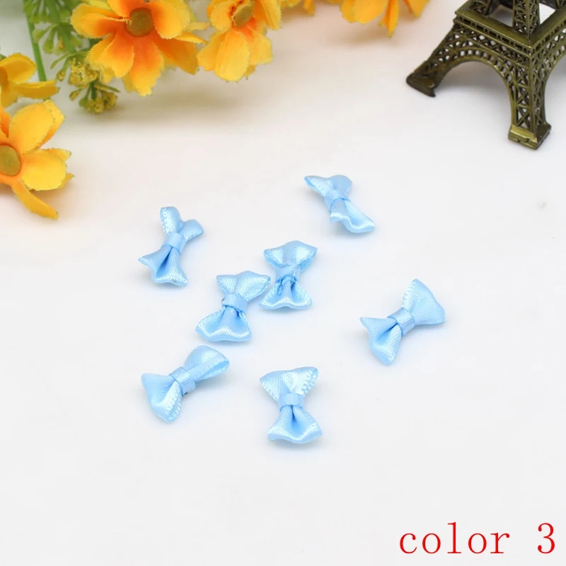 50/100 Stück 10mm-20mm Kleine Satinband-Schleifen Blumenapplikationen zum Nähen Bastelschleifen für Hochzeiten Partys DIY-Dekorationen – Detail 7
