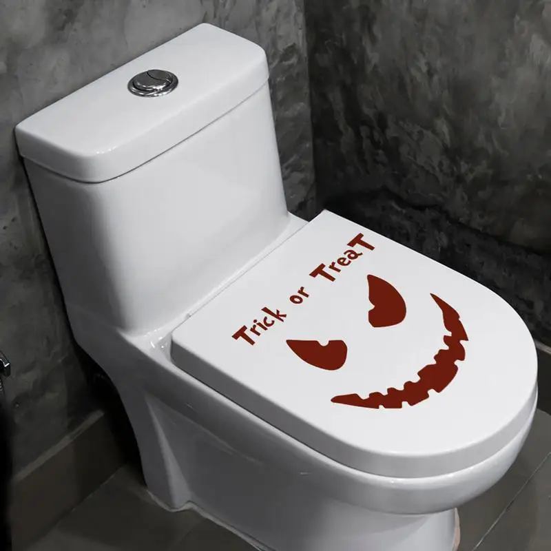 Decorazione del coperchio del WC Decalcomanie per WC impermeabili gotiche 2x Decalcomanie per copriwater rimovibili Adesivi per WC tagliabili per il bagno