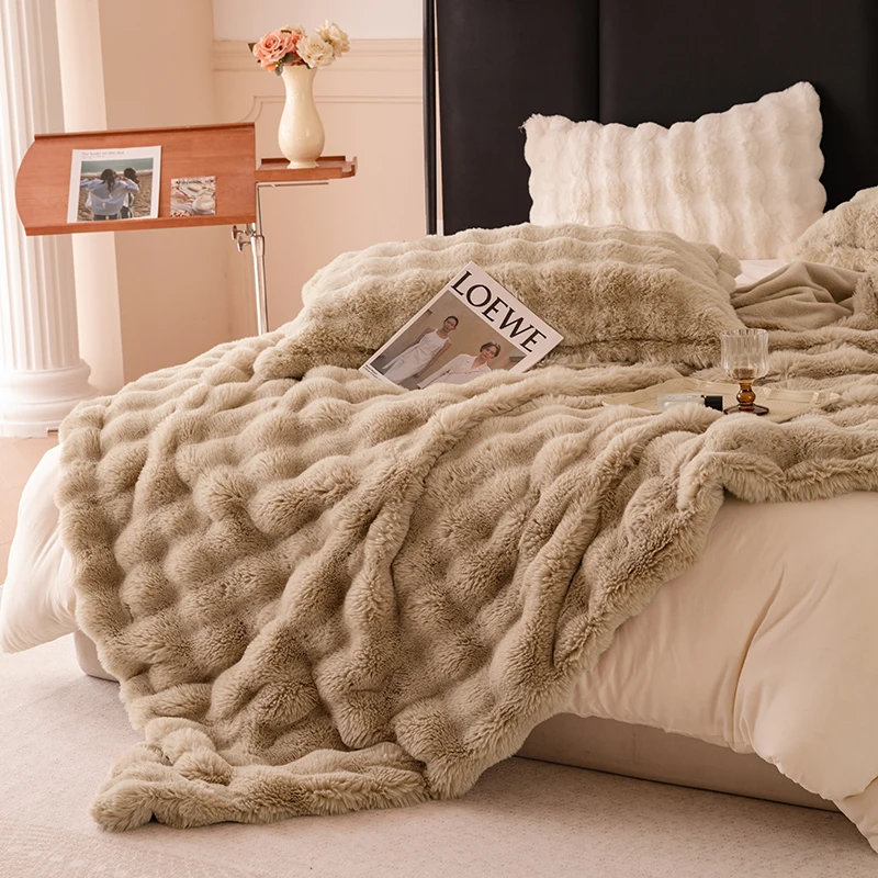 YanYangTian Autumn Winter Plush blanket bed cover Coral velvet blanket bedroom sofa cover