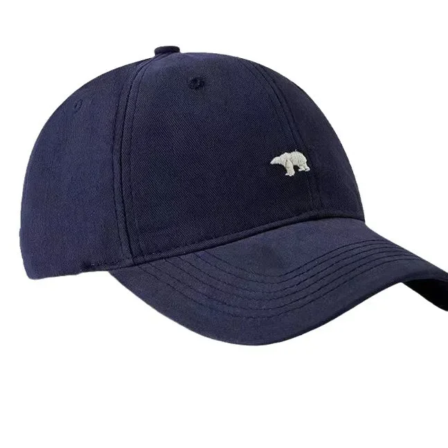 Polar Bear Embroidery Sun Hat Cotton Baseball Cap Lightweight UV Protection for Spring Summer Fall