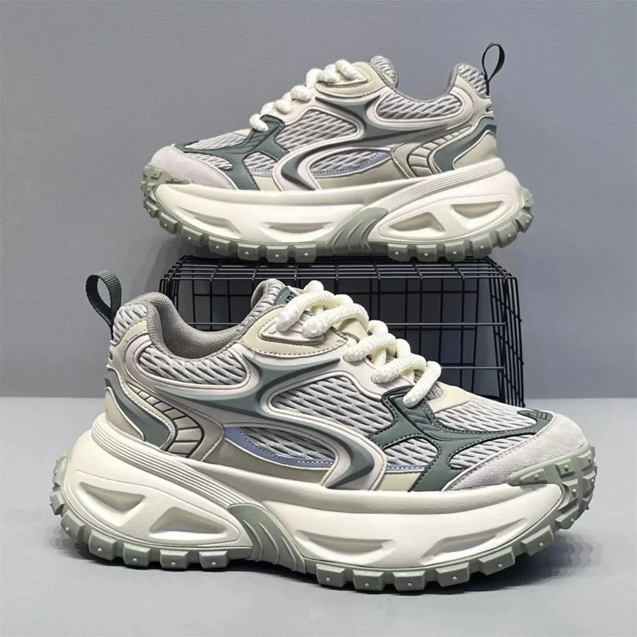Modische Herren-Freizeitschuhe mit Erhöhter Sohle, Verschleißfest, Bequem Innen für Sport und Alltag – Detail 2