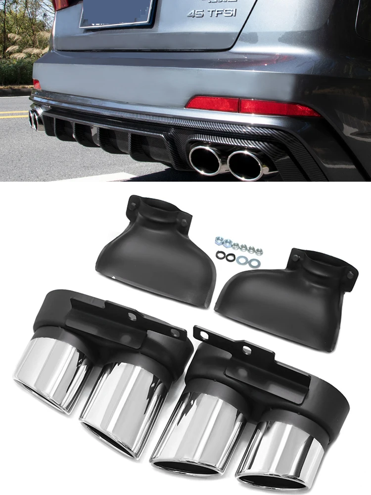 Uitlaat Tip Voor Audi A6 A7 C8 2019 2020 2021 Up S6 Quad Uitlaten Tip Rvs Uitlaatpijp Uitlaat Tuning - afbeelding 2