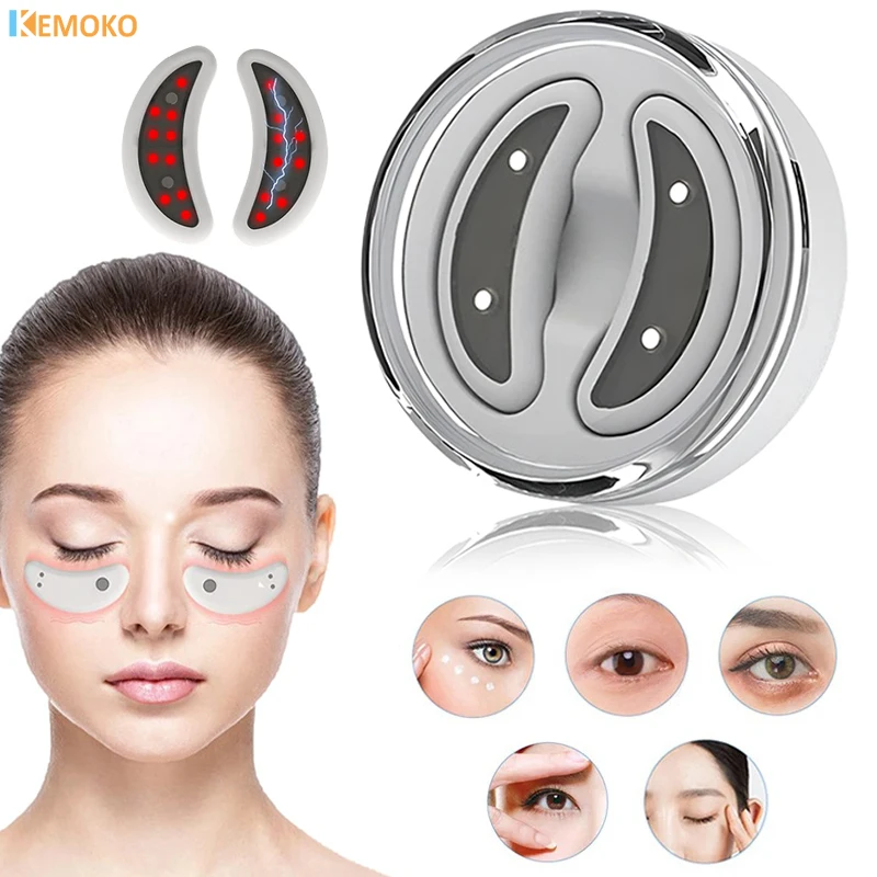 Eye Care EMS Micro Current Eyes Beauty Device Hot Compress Removes Dark Circles Fine Lines Black Eye Bag Removal Eye Massager