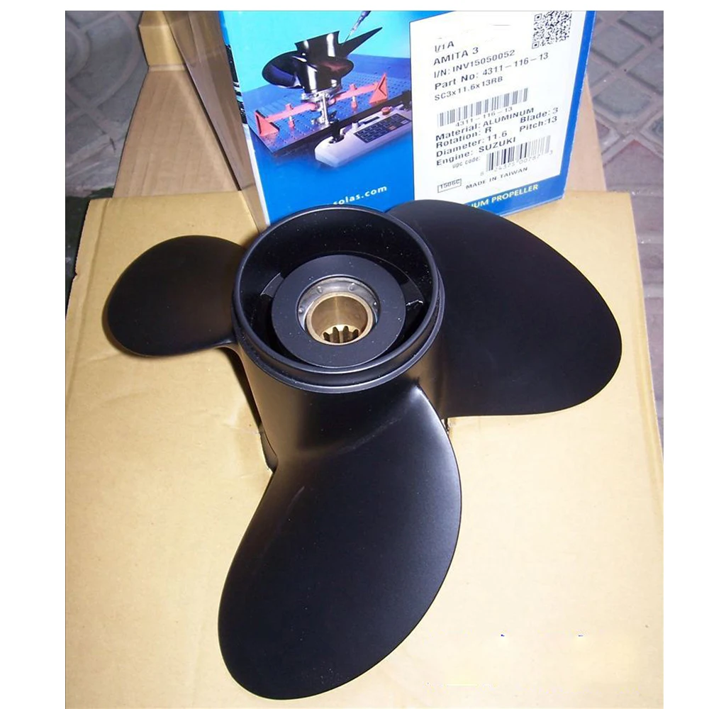 Quality Outboard  Propeller  For Suzuki 2 Stroke 40-55hp 4 Stroke 60hp Boat Engine Accessory Part No. 11.6*13