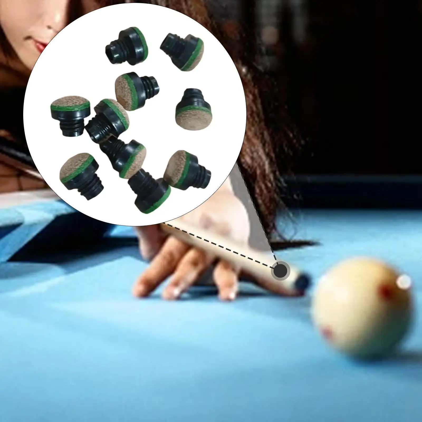 

10 Pieces Pool Cue Tips Snooker Pool Cue Tips for Snooker Billiards Players