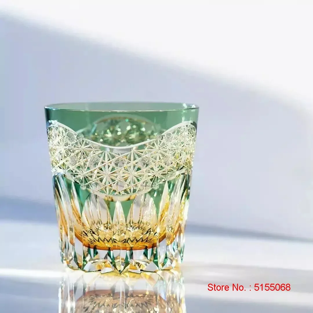Japan Royal Exclusive Deep Engrave Crystal Glass Dawn First Light Edo Kiriko Whisky Cup High End Gift Liquor Wine Brandy Snifter
