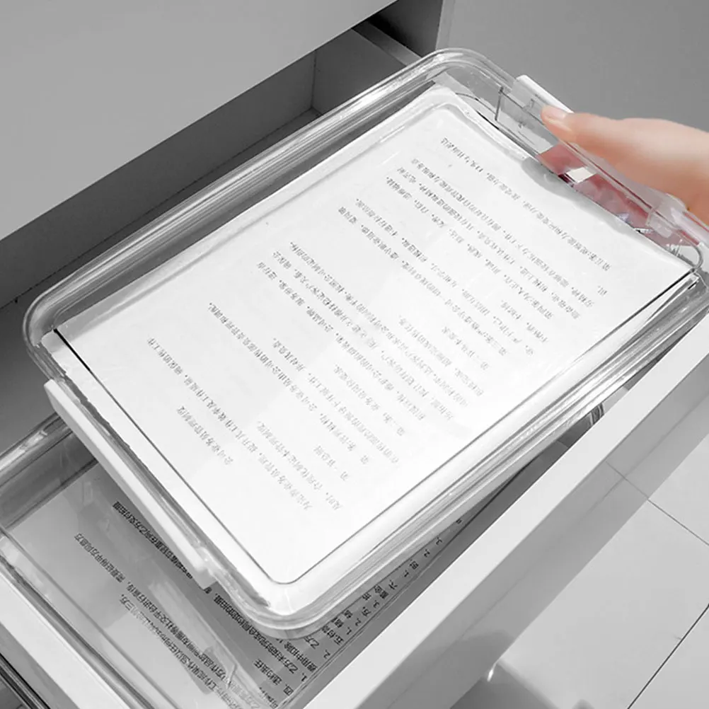 

2pcs File Storage Box A4 Document Organizer PET Case for Certificates Cards Photos Office Home Travel Foldable Water Resistant
