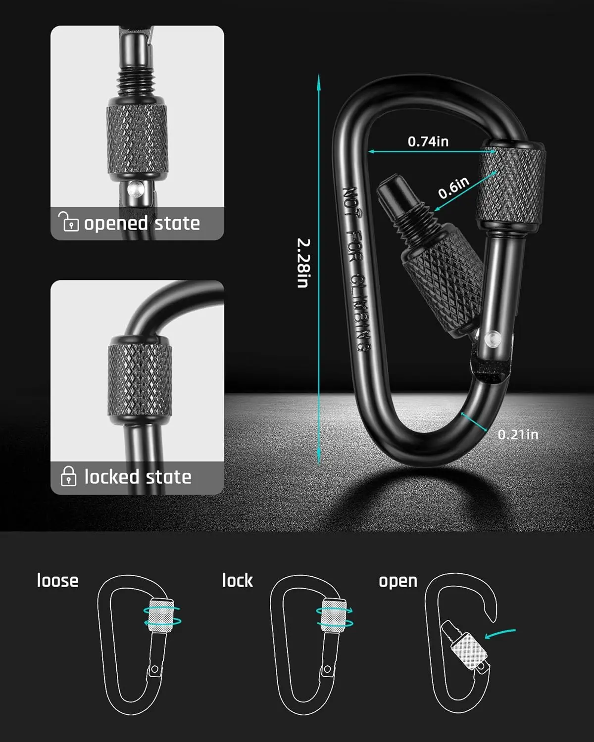 TIMULTI Magnet Carabiner Clip Key Holder, Detachable Key Chain Rings for Car Keys,Pull Apart Keychain Organizer Accessories
