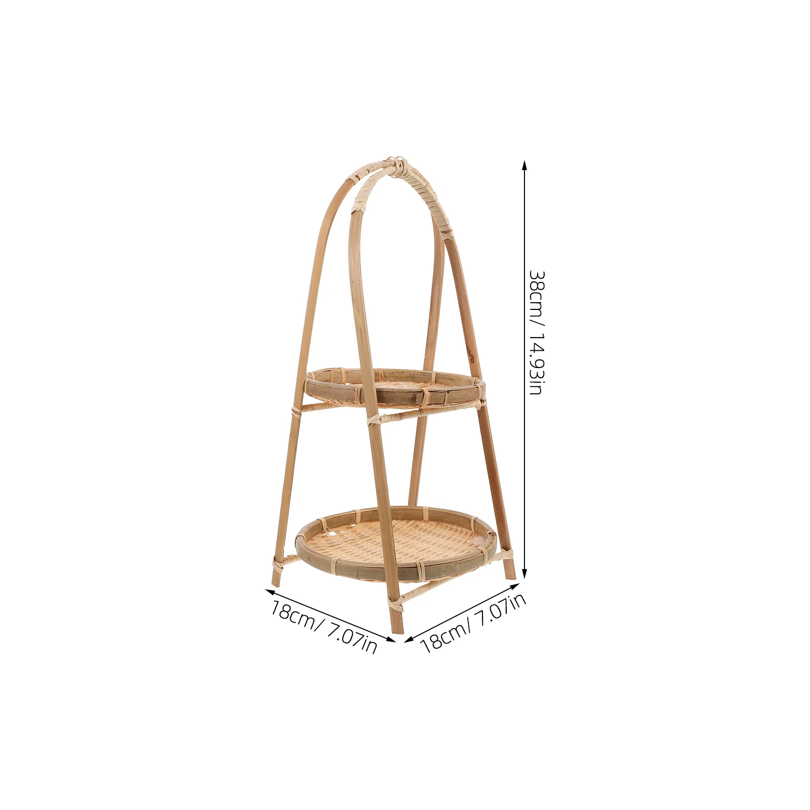 Bamboo Woven Fruit Basket with Handle Multi-Function Storage for Kitchen Countertop Organizer Desktop Bread Dessert Snack