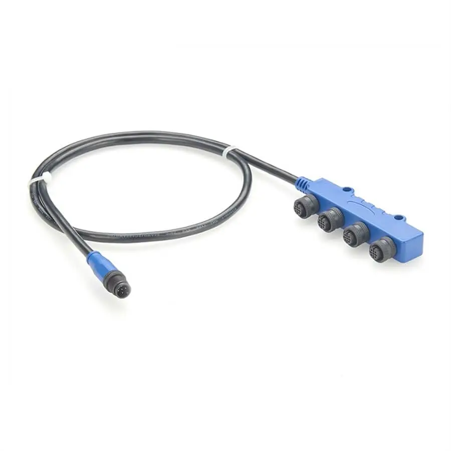 Marine NMEA 2000 Compatible 4 Way Splitter Cable 1M Male to 4 Female Micro Connector for GPS Chartplotter Fishfinder