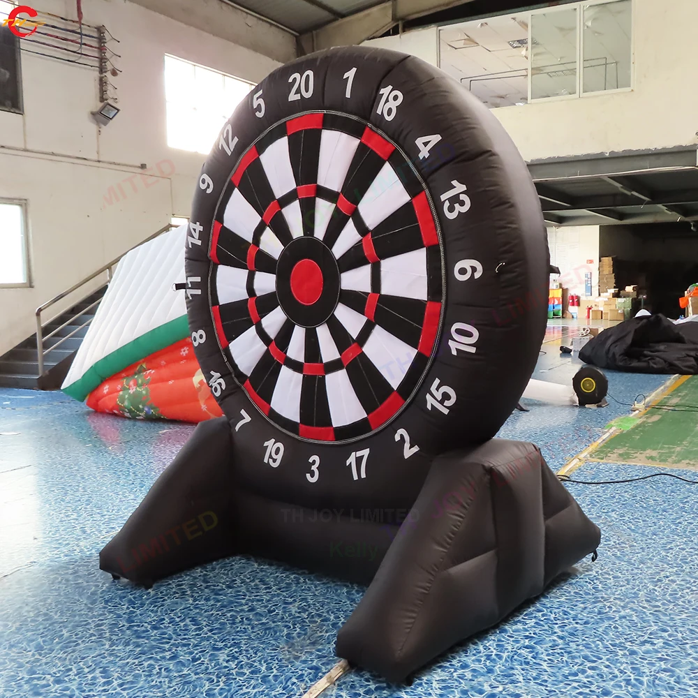 شحن مجاني إلى الباب 3mH لوحة رمي السهام السوداء القابلة للنفخ لتأجير الحفلات الداخلية والخارجية تفجير لعبة رمي السهام الكرنفالية