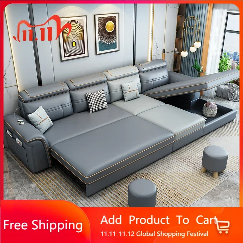 

Postmodern Gray Design Sofas Water Proof Armrest Floor Recliner Lounges Couch Luxury Designer Luxury Muebles Home Furniture