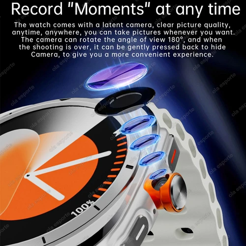 Imagen 2 del producto 2025 U8 Ultra IOS Android 9,0 reloj inteligente hombres 4G 5G tarjeta SIM WiFi NFC GPS brújula 32GB Smartwatch cámara giratoria reloj 7 Ultra