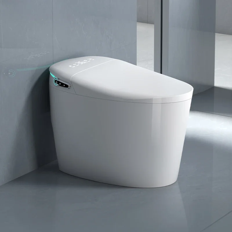 Smart toilet fully automatic flip lid foam shield no water pressure limit electric toilet