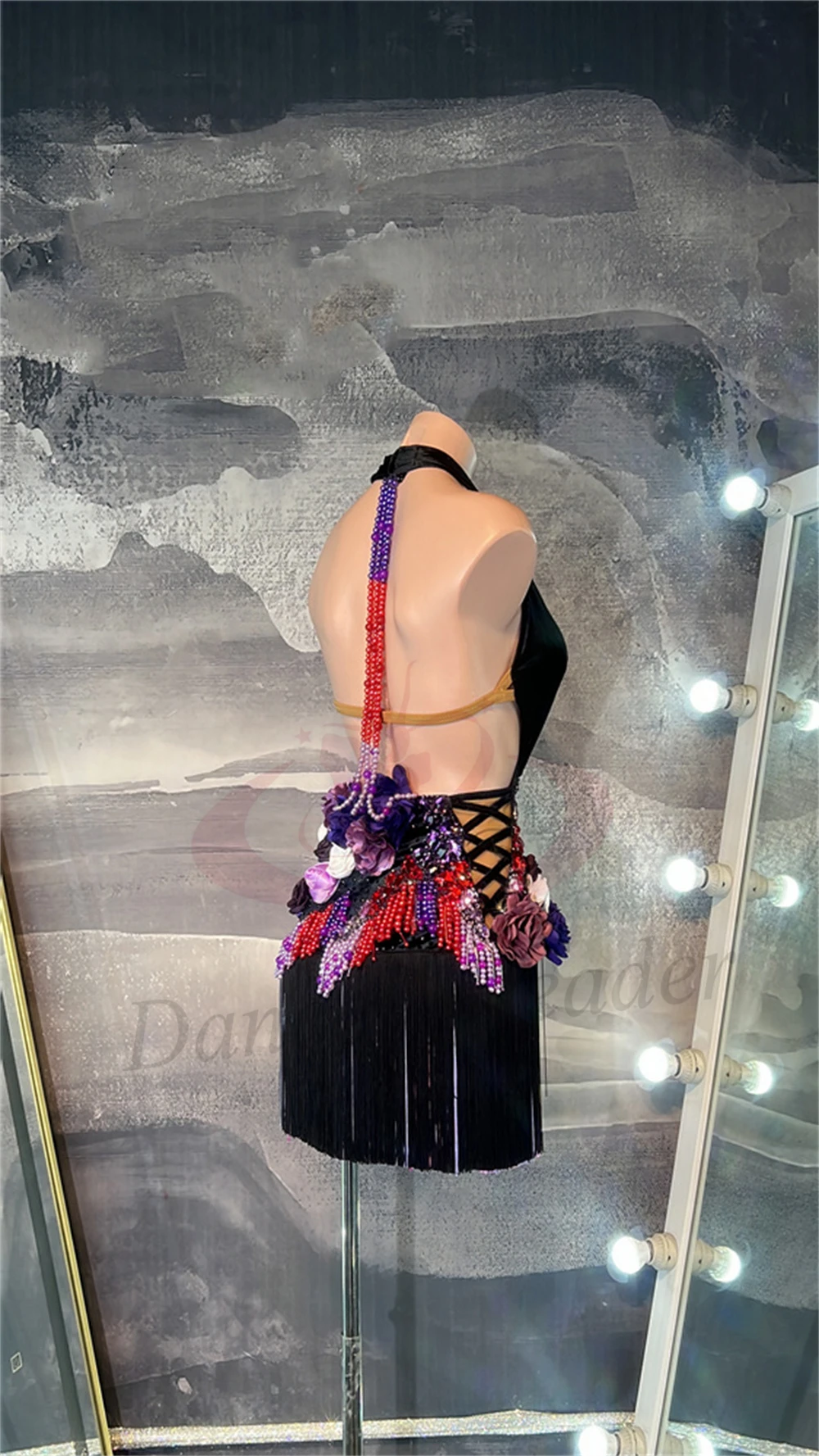 

Латинские танцоры, взрослые и дети, высококачественное импортное бархатное платье с цветочным принтом по индивидуальному заказу, платье для выступлений из камня танго самбы AB