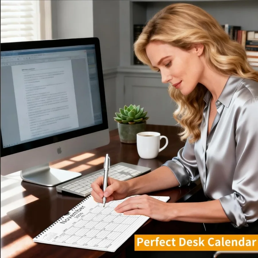 2026 calendário de parede 12 meses 11 "x 8,5 '' ano organizador mensal de janeiro 2026-2027 pequeno mini horizontal em branco espiral encadernado w