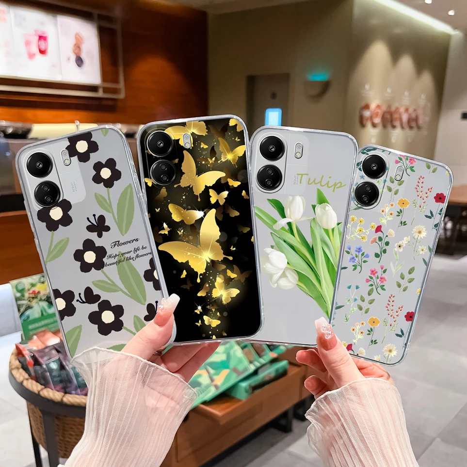 Fundas For Xiaomi Redmi 13C 12C 12 11A 4G Cute Bear Soft Silicone Phone Cases Camera Protection Coque For Redmi 13 C Back Cover