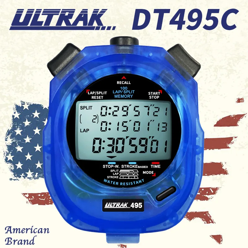 New Timer Track and Field Electronic Stopwatch 100 Lanes 3 Lines ULTRAK OSAIC DT495D Wholesale Stopwatch