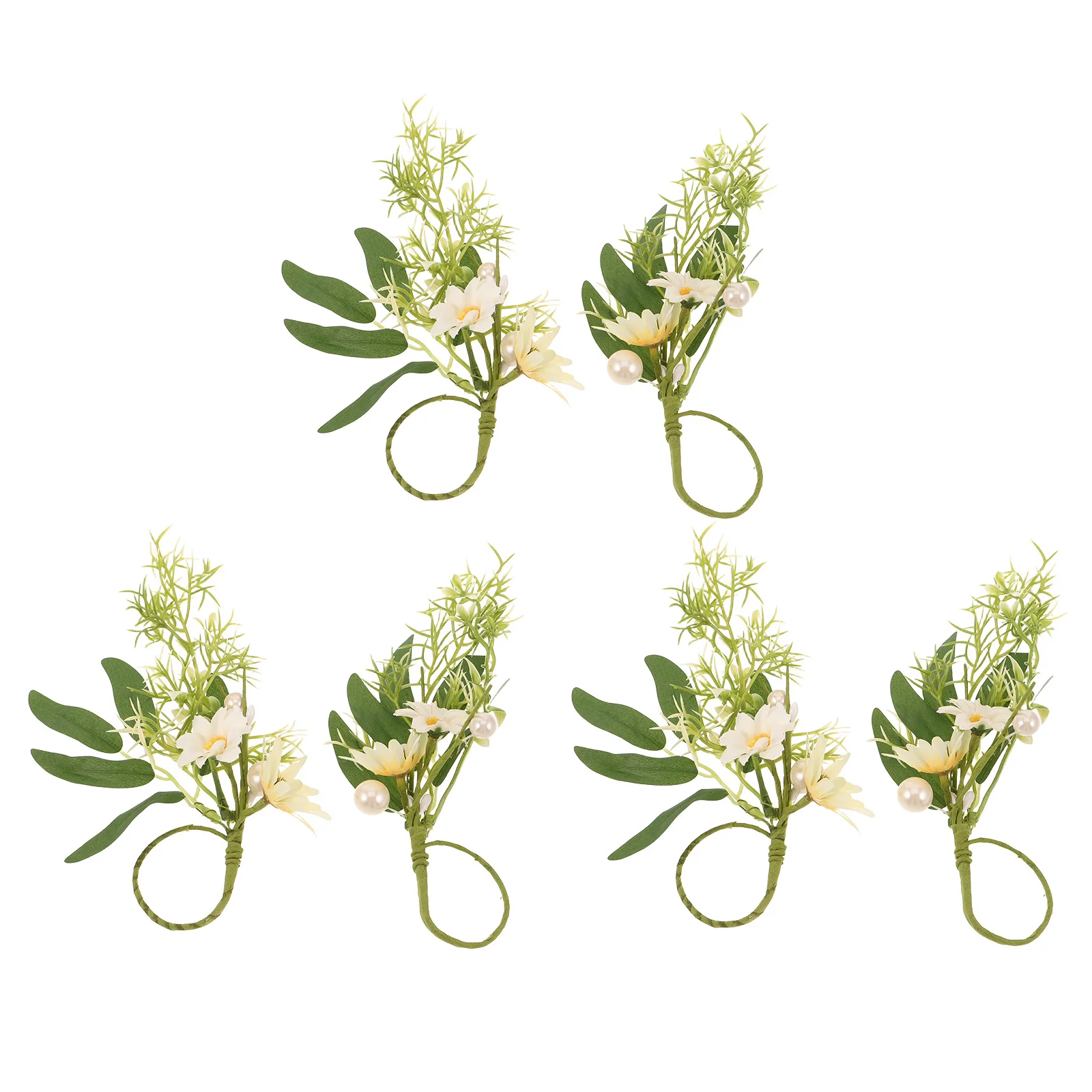 

6Pcs Napkin Rings Leaf Flower Napkin Holder Floral Spring Design Romantic Valentine's Day Wedding Party Table Setting Luncheon