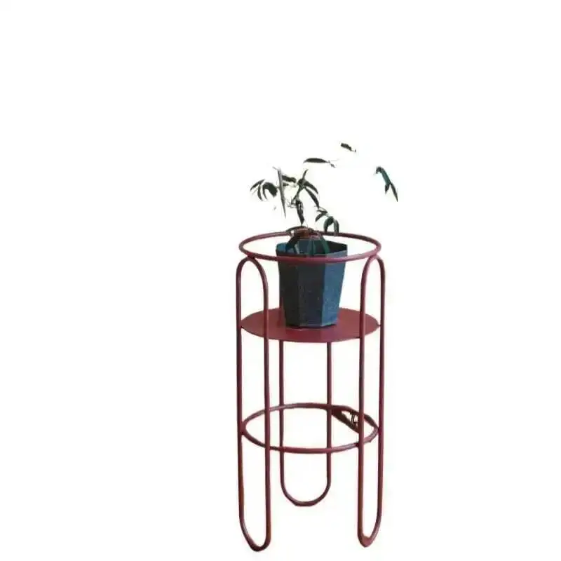 Modern Flower Stand Minimalist Greenery Iron Pot Holder Movable Balcony Planter Rustproof Living Room Flower Rack