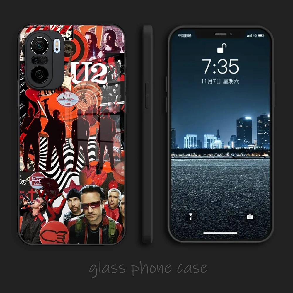 U-U2 Pop B-Band funda de teléfono para Redmi 13c 12 12c 13 Note 13 Pro Plus 11 12 Pro 10 11s 12s funda de vidrio templado