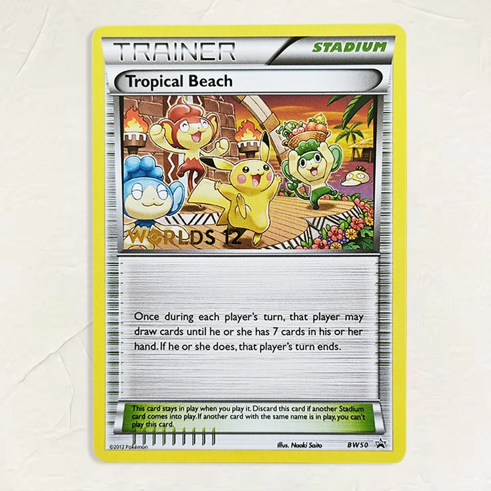 PTCG-Spielkarten Trainer-Weltmeister Tropische Gezeitenwelle/Wind/Strand-Promos Diamond Pearl TCG Sammelkarten Geschenke für Jungen