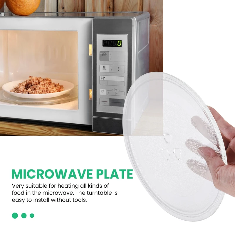 9.6 Inch Microwave Plate Spare Microwave Dish Durable Universal Microwave Turntable Glass Plates Round Replacement Plate