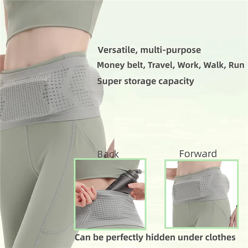 Running Belt,Running Fanny Pack Mobile Phone Holder,Fanny Pack for Travel and Cycling Workouts,M Grey