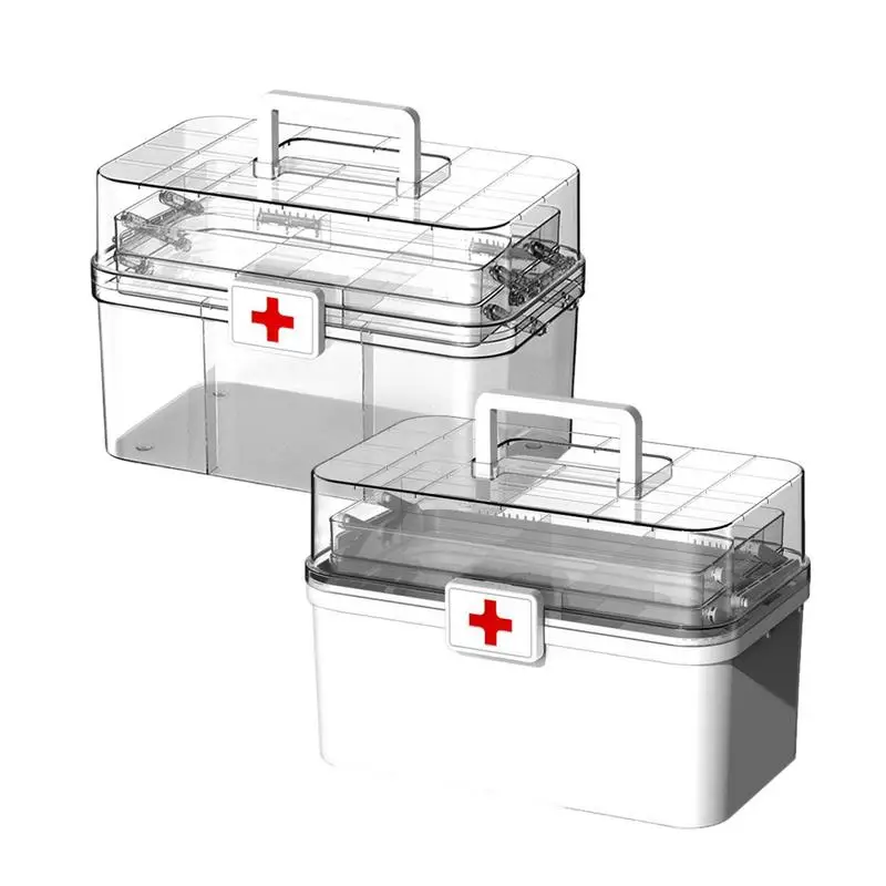 

Medicine Organizer Storage Container Medicine Case with handle Family First Aid Chest Portable Emergency Kit Box Medicine Kit