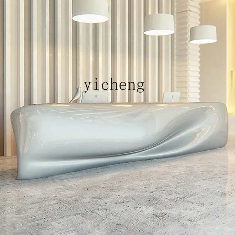 

L14- creative FRP special-shaped front desk beauty salon office reception service checkout page