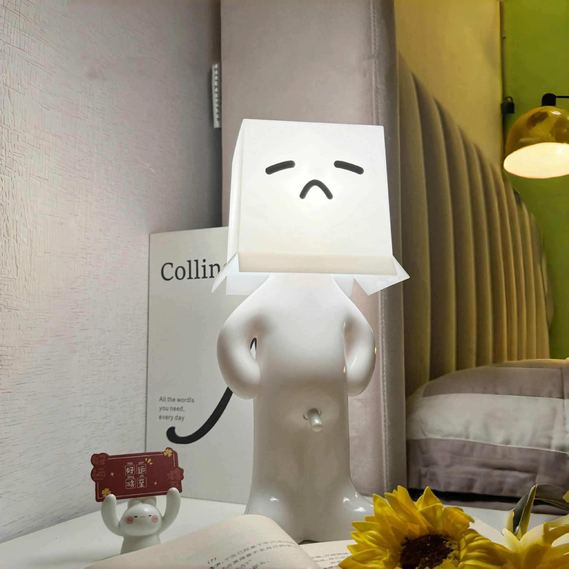 

Pop Claeted Naughty Boy Creative USB Plug Table Lamp Unique LED Pleats Reading Lighting Bedroom Bedside Night Light Children's G