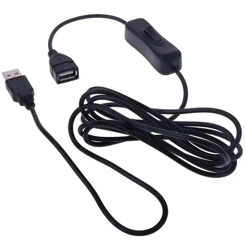 Hot Sale 1Pc USB Male To Female Cable With ON OFF Toggle Switch LED Lamp Power Extension Cord 1m 2m For Phone LED Light