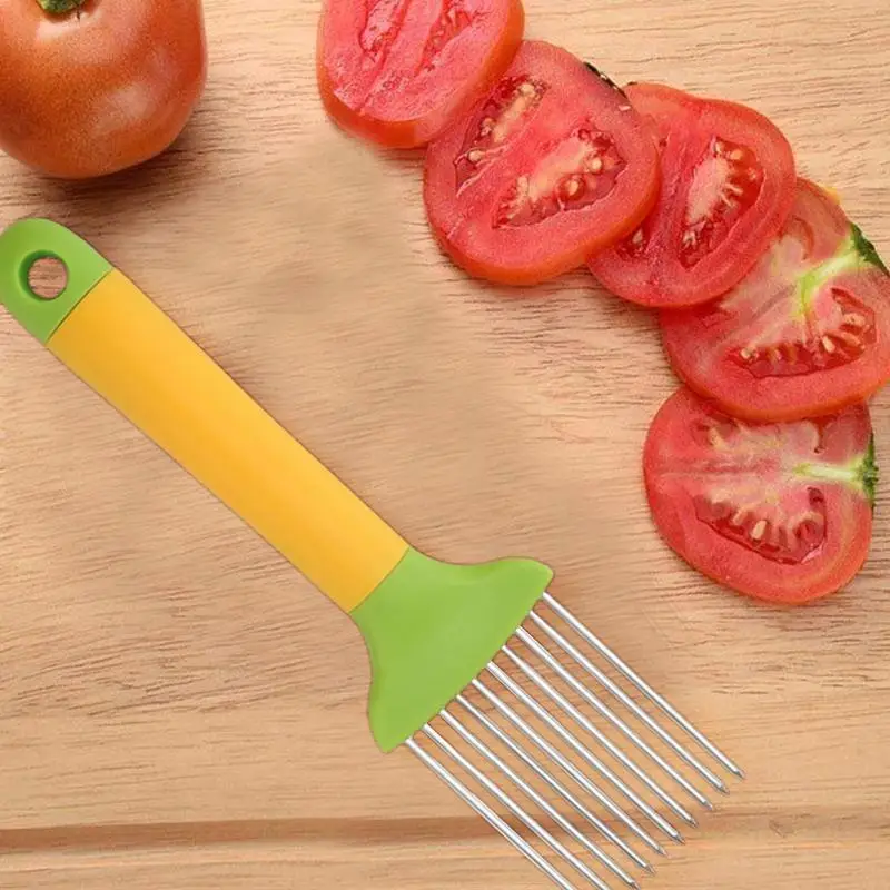 

Onion Slicer Holder Multifunctional Long Handle Lemon Slicer Safety Cooking Tools Chopper Holder Kitchen Gadget Slicing