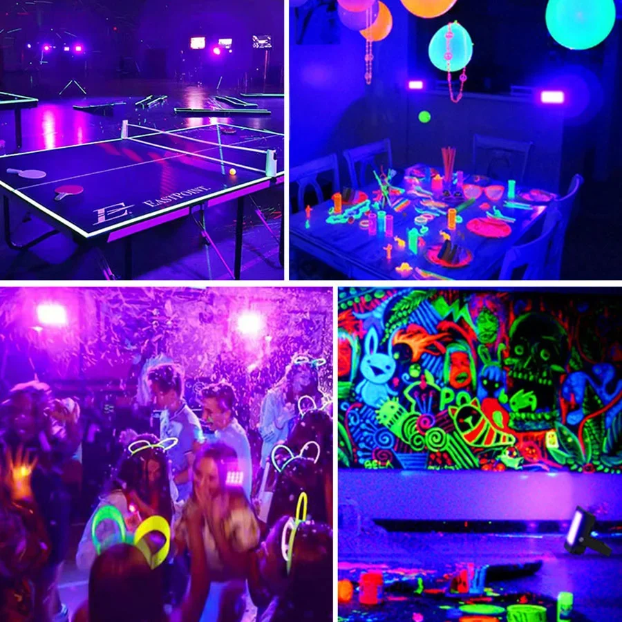 Imagem -04 - Led Luz Preta 200w 300w Lâmpadas de Cura uv à Prova Dágua Luzes de Inundação Fluorescentes Ultravioleta para Bar Parede Festa Decoração de Halloween uv