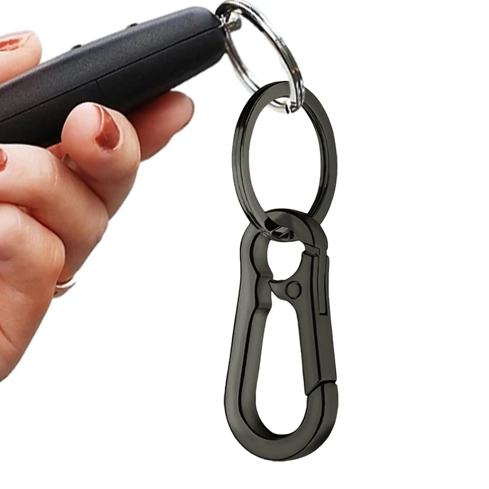 Carabiner Clip Keychain Metal Carabiner Shape Key Ring Keyring Key Holder Clips Hook Holder Organizer for Car Key Bags Backpacks