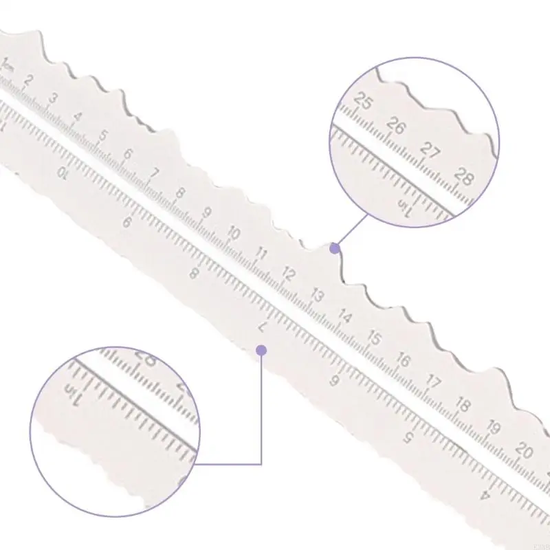 K3NB Irregular Edged Ruler Metal Craft Ruler Paper Tearing Ruler Jagged Edges Ruler
