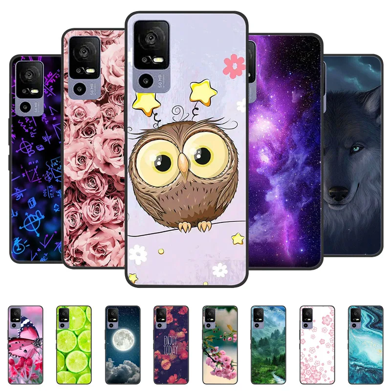 For TCL 40R Case TPU Soft Silicone Marble Phone Cover Case for TCL 405 406 408 403 TCL40R Shockproof Funda Love T771K Bumper